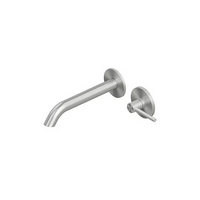 QuadroDesign FFQT 2110TAS Смеситель для раковины на 2 отверстия из стены, цвет Brushed Stainless Steel