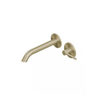 QuadroDesign FFQT 2110TOC Смеситель для раковины на 2 отверстия из стены, цвет Light Gold