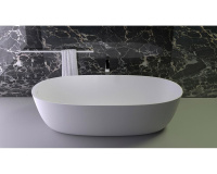 Knief K.Stone 0600-011-01 ванна PRIME OVAL отдельностоящая, 180x85x50Hсм, с щелевым с/п, бел/мат.