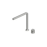 QuadroDesign MODO 1708TAS Смеситель для раковины на 2 отверстия из столешницы диаметр ручки 43мм, 259мм, цвет Brushed Stainless Steel
