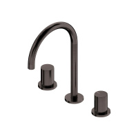 Ritmonio PR52AE202BLX Diametro35 S Смеситель на 3 отв. для раковины BLX BRUSHED BLACK CHROME